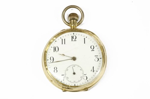 Lot 44 - A gold open faced pocket watch