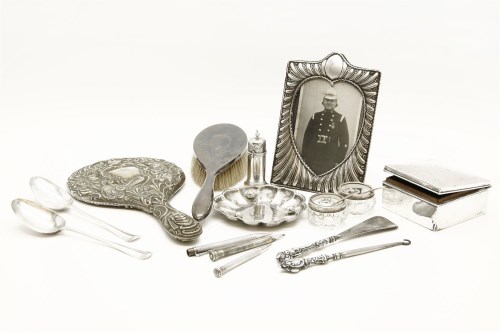 Lot 90 - Silver items: mirror