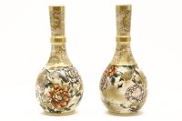 Lot 419 - A pair of Japanese satsuma vases