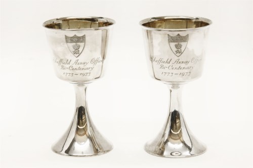 Lot 114 - A pair of silver goblets
