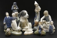 Lot 316 - A collection of Royal Copenhagen and other porcelain figures