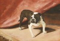 Lot 70 - Gertrude May Savill (exh.1891-1936)
BULLDOG IN AN INTERIOR
Signed with initials l.l.