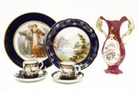 Lot 433 - A quantity of porcelain including a plate depicting classical scenes