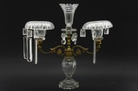 Lot 359 - A Regency glass candelabra with loose drops