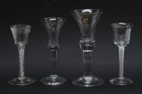 Lot 223 - An 18th century style trumpet wine glass