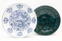 Lot 320 - A modern Chinese blue and white charger