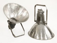Lot 245 - A pair of large polished aluminium lights