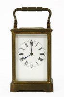 Lot 138 - A French brass carriage clock