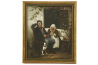 Lot 499 - A 19th century Dutch scene of man and wife