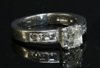Lot 395 - A platinum single stone diamond ring