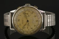 Lot 612 - A gentlemen's stainless steel Postala mechanical strap watch