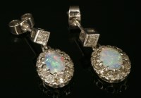 Lot 335 - A pair of 18ct white gold