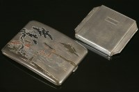 Lot 637 - A Japanese silver cigarette case