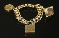 Lot 318 - A 9ct gold curb link charm bracelet