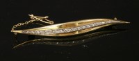 Lot 213 - A Continental gold diamond set leaf brooch