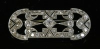 Lot 148 - An Art Deco diamond set plaque brooch
