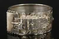 Lot 644 - A Victorian silver hinged style buckle bangle