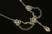 Lot 643 - An Edwardian silver citrine necklace