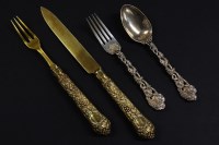 Lot 82 - Bill Brown cutlery collection:  a Victorian silver gilt knife and fork