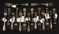 Lot 113 - Bill Brown cutlery collection. 16 Georgian and Victorian silver table forks 55oz