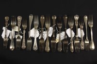 Lot 97 - Bill Brown cutlery collection. 16 Victorian silver forks. 48oz