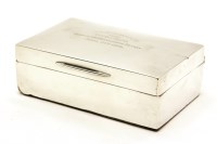 Lot 129 - A silver and cedar lined cigarette box
