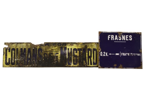 Lot 259 - A French enamelled road sign 'Frasnes'
