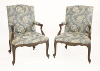Lot 1093 - A pair of George III mahogany 'Gainsborough' chairs