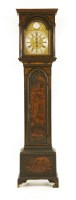 Lot 855 - A month-going black lacquered longcase clock