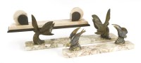 Lot 166 - Three Art Deco spelter and marble photography stands