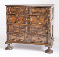 Lot 379 - A William-and-Mary-style panelled and moulded chest
