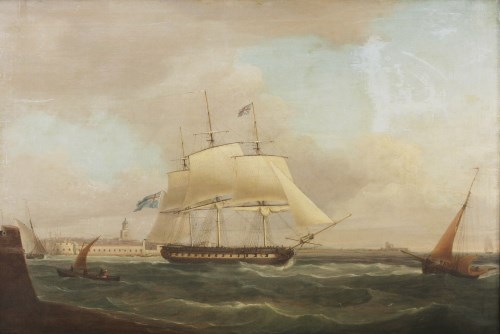 Lot 374 - Thomas Whitcombe (1763-1824)
HM FRIGATE 'FLORA'