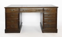 Lot 521 - A modern oak pedestal desk