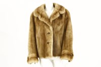 Lot 227A - A blonde mink fur jacket with brown silky lining