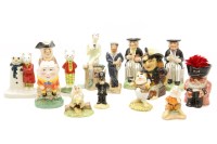 Lot 258 - 14 modern china figures and Toby jugs