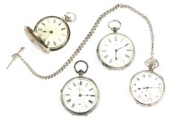 Lot 68 - Four silver cased pocket watches