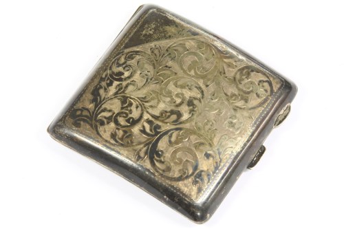 Lot 92 - A sterling silver cigarette case