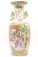 Lot 366 - A large Canton enamel twin handled vase