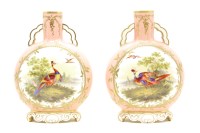Lot 174 - A pair of Royal Worcester Moon flasks