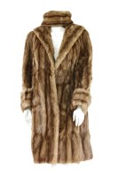 Lot 229A - A muskwash fur coat and hat