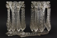 Lot 342 - A pair of 19th century cut glass table lustres