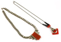 Lot 1484 - An Art Deco plated Galalith necklace