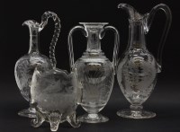Lot 248 - A Victorian cut glass twin handled vase