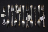 Lot 78 - The Bill Brown cutlery collection. Five Victorian silver forks
