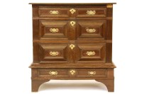 Lot 457 - A William and Mary style mahogany chest of drawers on stand