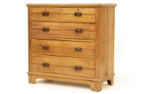 Lot 535 - A Victorian pitch pine chest of drawers