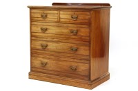 Lot 532 - A late Victorian walnut chest of five drawers