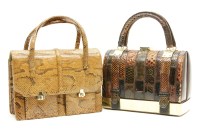 Lot 109 - Two vintage crocodile skin handbags