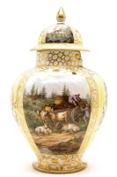 Lot 201 - A large Helena Wolfsohn Dresden porcelain hand painted temple jar