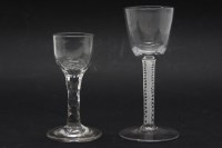 Lot 149 - A Georgian cordial glass with double air twist stem
